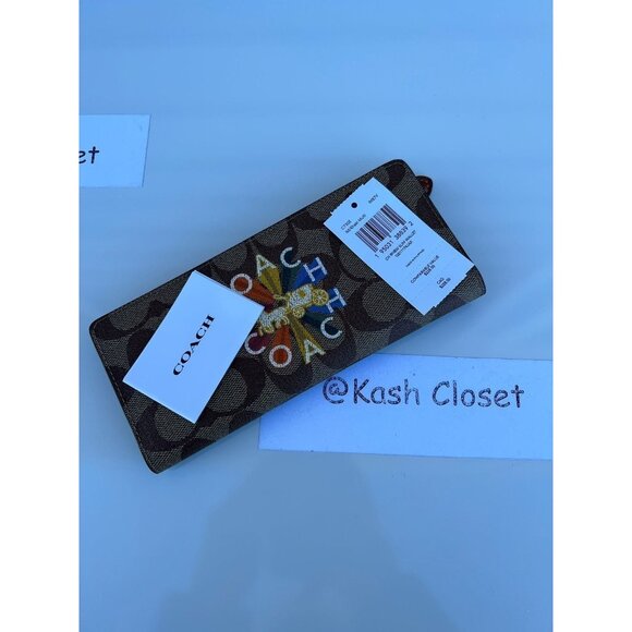 Coach wallet bifold slim credit card wallet with coach radial rainbow - Picture 3 of 4